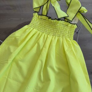 Vestido engomado fluor amarillo MON PETIT BONBON