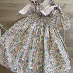 Vestido engomado liberty morado MON PETIT BONBON