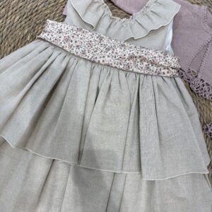 Vestido volantes lino  BIMBA COLLECTION