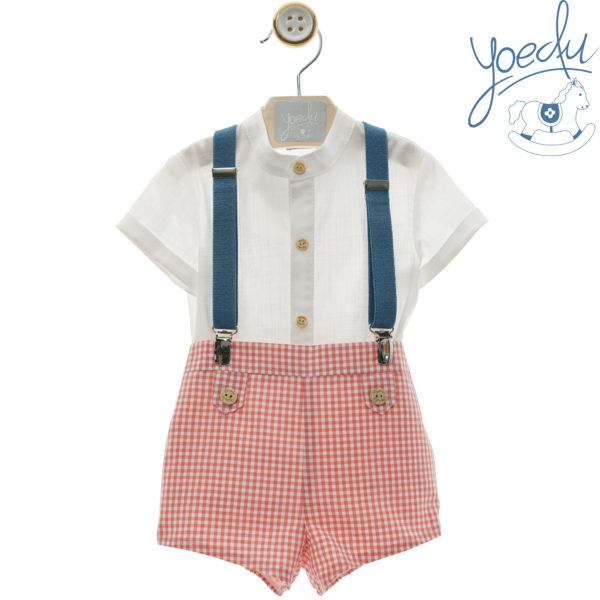 Conjunto niño tirantes flor de lis YOEDU