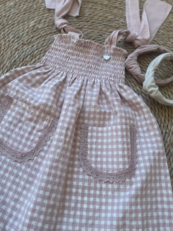 Vestido tirantes vichy rosa BELLA BIMBA