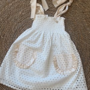 Vestido tirantes blanco perforado BELLA BIMBA