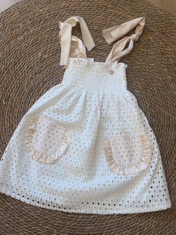 Vestido tirantes blanco perforado BELLA BIMBA