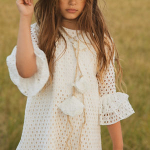 Vestido blanco perforado BELLA BIMBA
