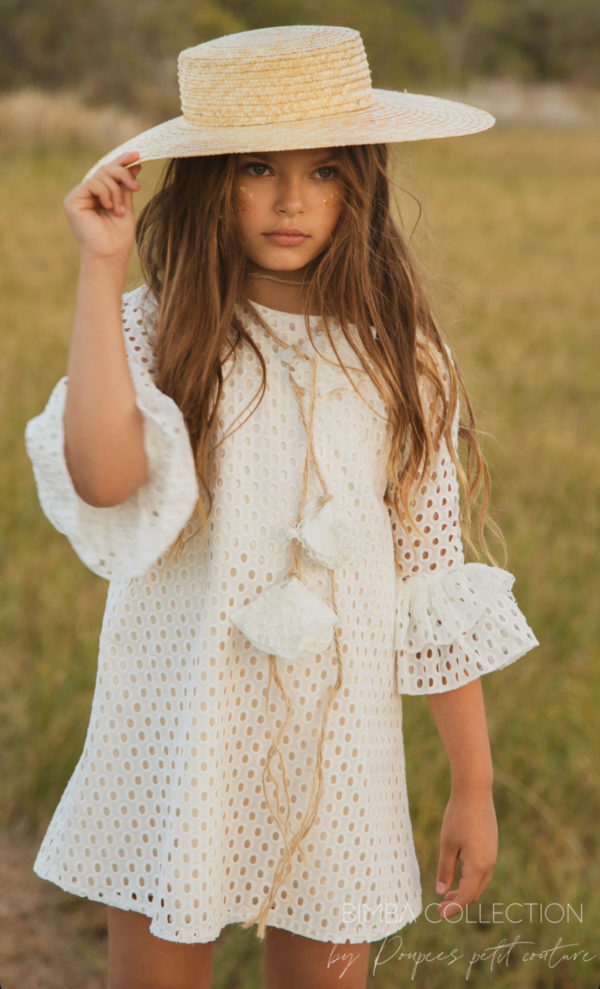 Vestido blanco perforado BELLA BIMBA