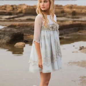 Vestido tul bordado verde BELLA BIMBA