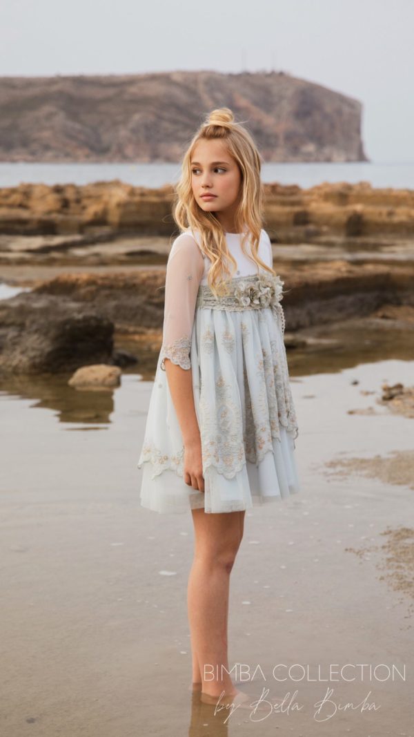 Vestido tul bordado verde BELLA BIMBA