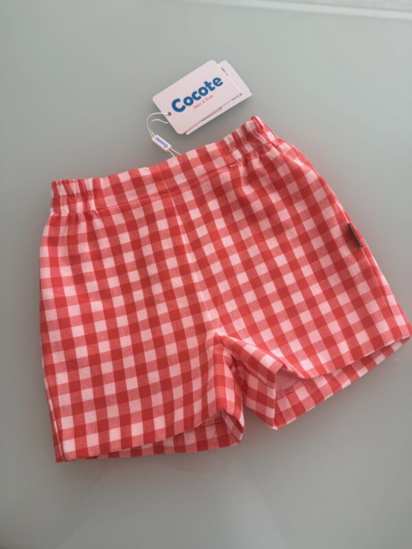 Pantalón corto vichy naranja COCOTE