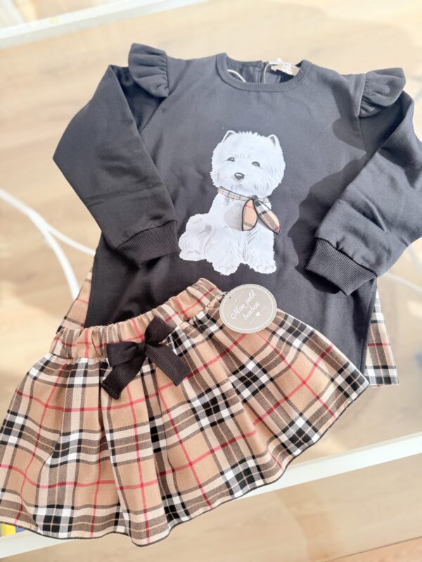 Sudadera negra perrito niña MON PETIT BONBON - Imagen 2