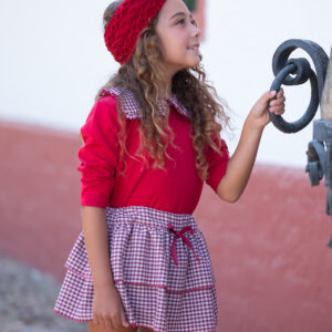 Conjunto felpa vichy rojo MON PETIT BONBON