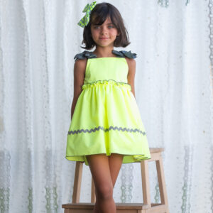 Vestido minivichy fluor amarillo MON PETIT BONBON