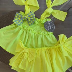 Conjunto engomado fluor amarillo MON PETIT BONBON