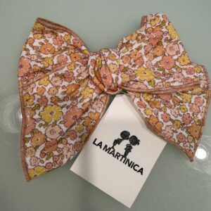 Lazo mediano flores peach LA MARTINICA