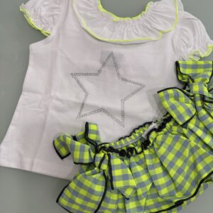 Conjunto braga estrella vichy fluor MON PETIT BONBON