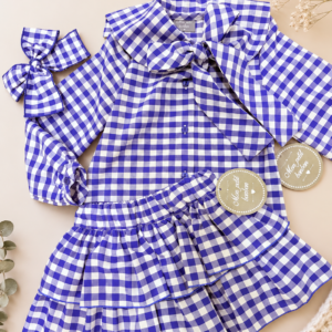 Conjunto vichy azulón MON PETIT BONBON