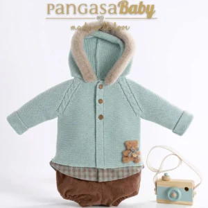 Conjunto verde mint vichy niño PANGASA