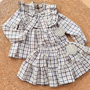 Conjunto cuadros camel azul MON PETIT BONBON
