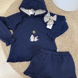 Conjunto falda felpa castaña niña LA MARTINICA